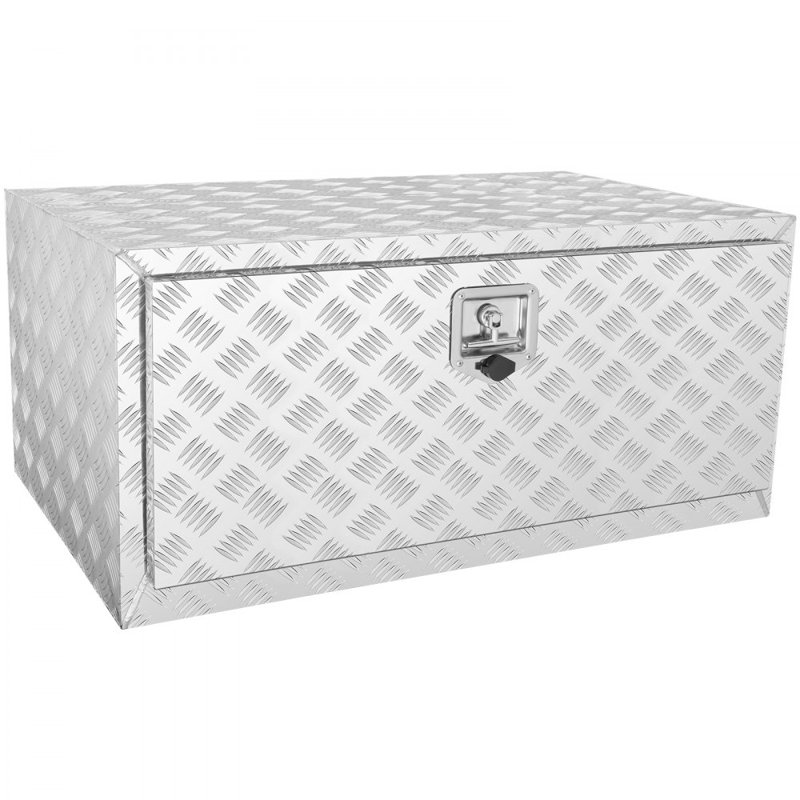 Boîte à outils de dessous de caisse en aluminium pour camion 36 po x 24 po x 24 po, Argent argent