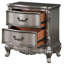 Antique Platinum 2-Drawer Nightstand