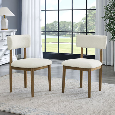 Ensemble de 2 chaises d'appoint Darla en chêne sherpa beige