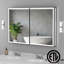 Grand l 36 po x L 32 po Pharmacie rectangulaire à double porte avec miroir Tablettes-2084782663