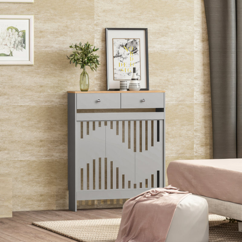 Radiator Cover, 96cm H x 78cm W x 19cm D, Grey Brown