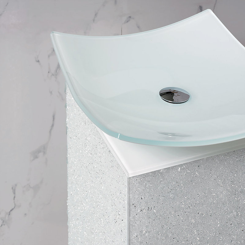Nook 13.38'' W Single Vanity, White, White