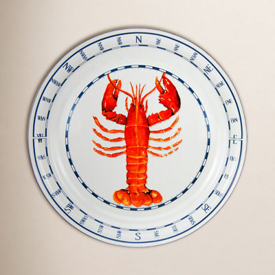 Golden Rabbit Lobster Enamel Platter