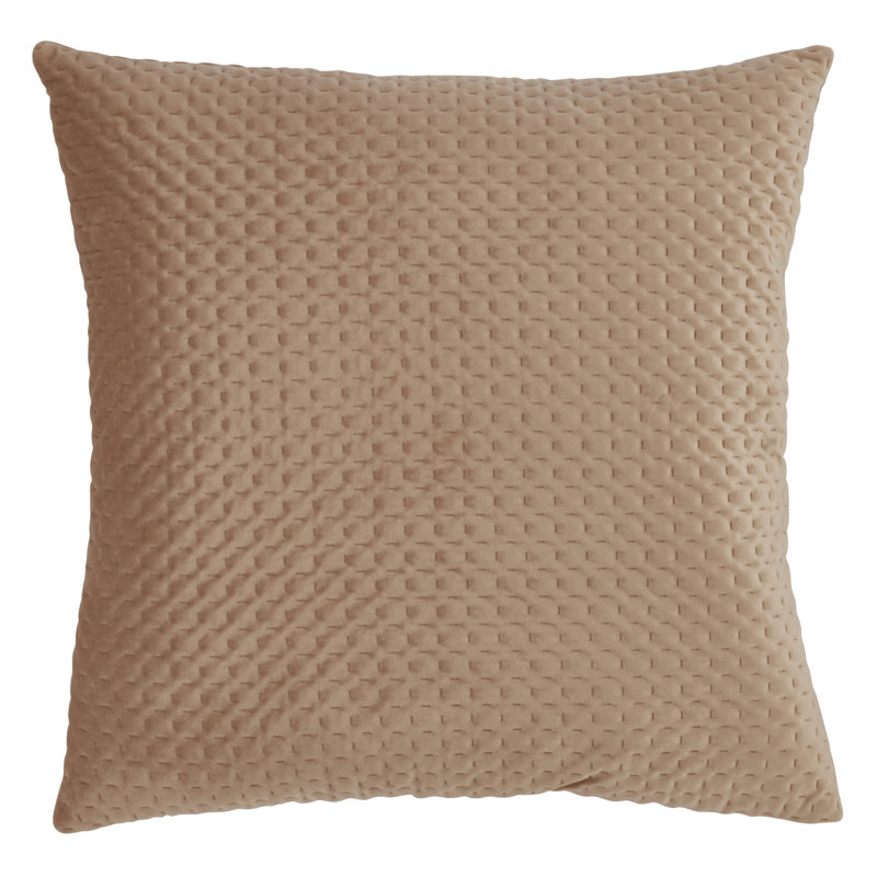 Velvet Square Pillow Cover & Insert, Beige, 22" x 22"