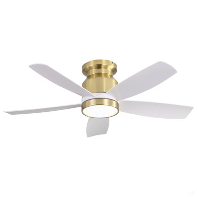 Ventilateurs de plafond encastrés de 42 pouces avec lumière DEL 22W et 5 pales de ventilateur ABS télécommandées pour l'intérieur