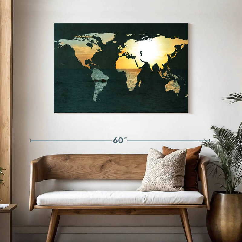 Aliaz Coastal Map, 30" H x 45" W