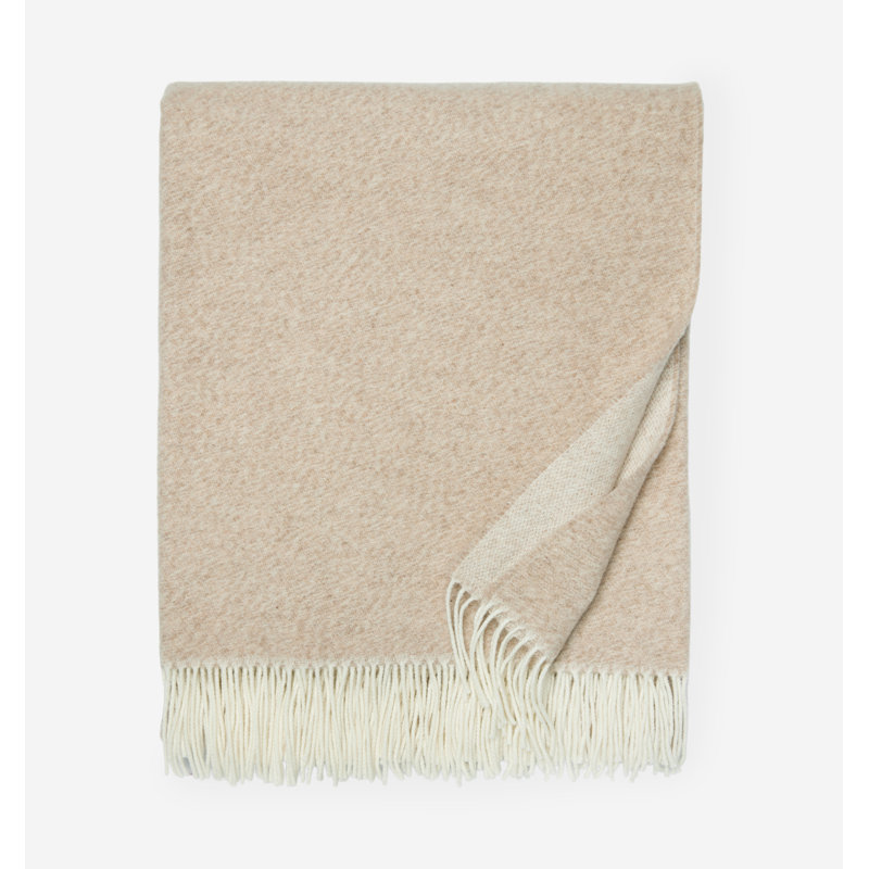Matese Hand Woven Throw Blanket, Beige