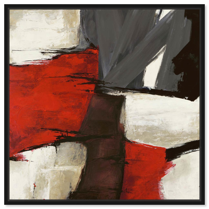 Abstrait Sai - Rubrum - impression sur toile tendue, Toile avec cadre, H 30 po x l 30 po, Noir
