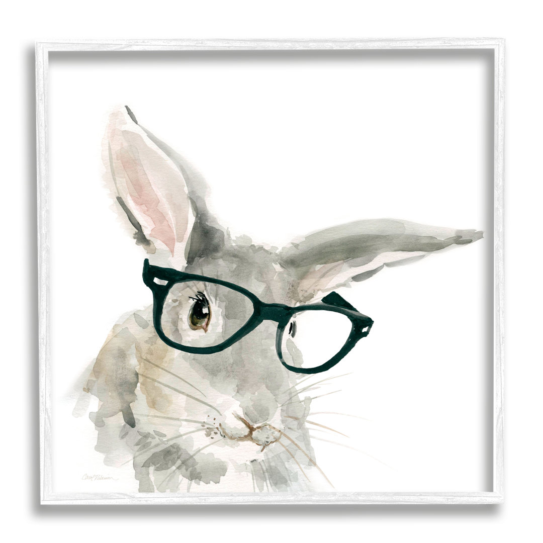 " Adorable Rabbit Black Frame Glasses Hipster Bunny " by Carol Robinson Stupell Industries 