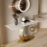 Bardon Modern Console Table with Sintered Stone Tabletop for Entryway & Living Room