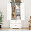 Armoire 2 portes avec 2 tiroirs et tringle-971073745