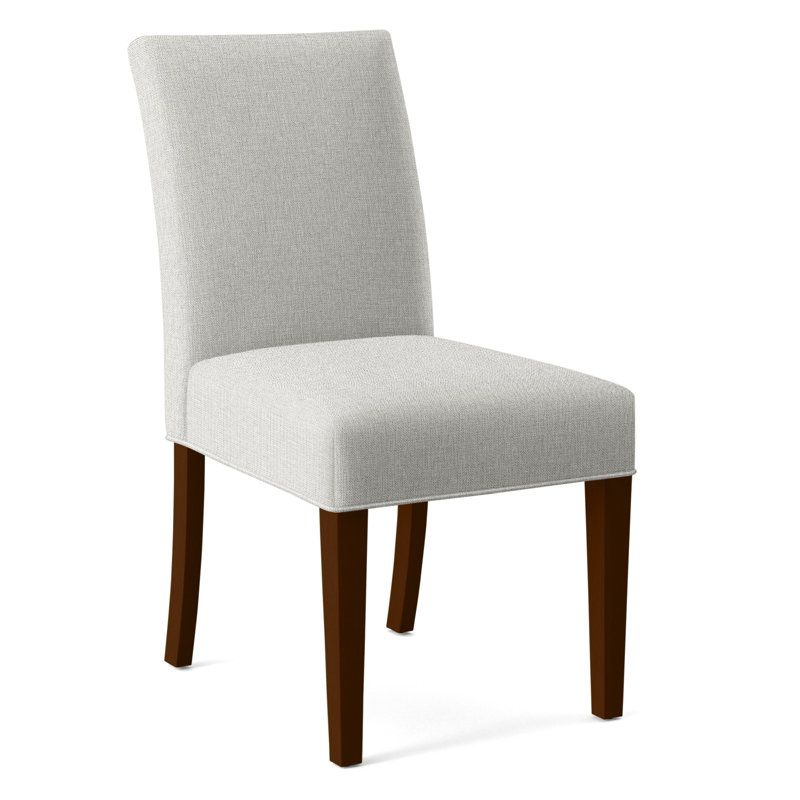 Manhattan Upholstered Dining Chair, White Performance Fabric; 0851-94, Coffee Finish