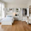 Lit simple tout-en-un avec garde-robe, bureau intégré et armoires de rangement, cadre de lit multifonctionnel en bois massif avec bande lumineuse à DEL intégrée, ensemble de chambre à coucher peu encombrant pour adolescents et studios-1254141706