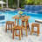 Catinna 4 - Person Acacia Wood Patio Dining Set with Square Table