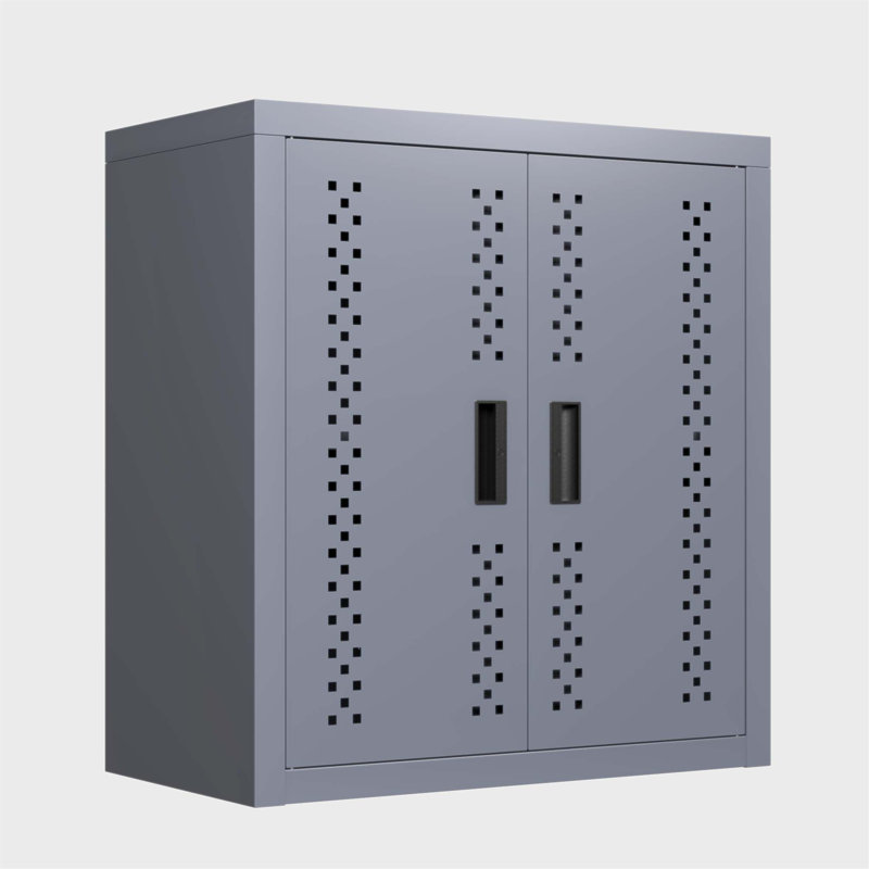 Armoire de garage murale en métal avec tablettes amovibles, idéale pour le rangement peu encombrant dans les sous-sols, les cuisines et les entrepôts