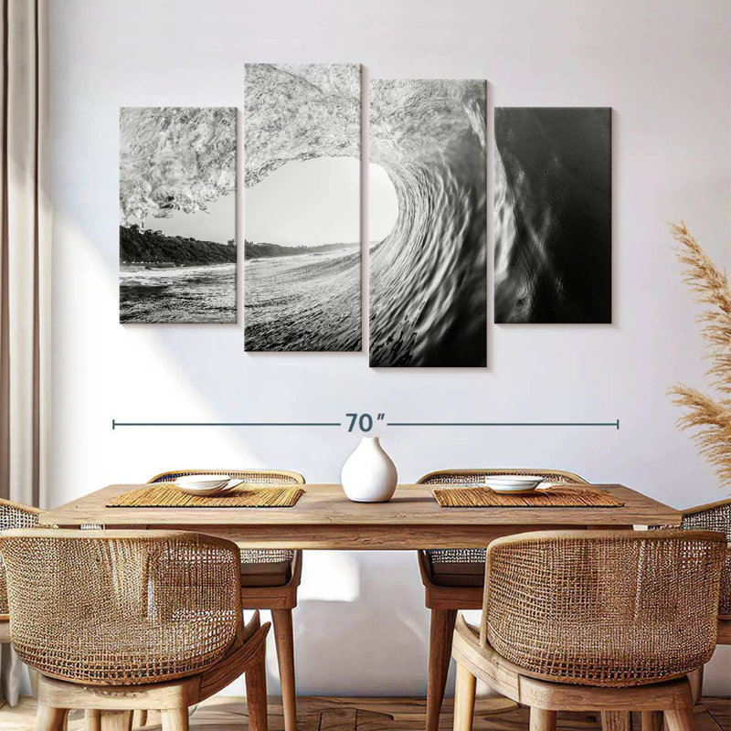 Monochrome Ocean Wave, H 42 po x l 68 po
