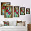 Trois roses rouges sauvages - art mural traditionnel sur toile-840568906-840568910