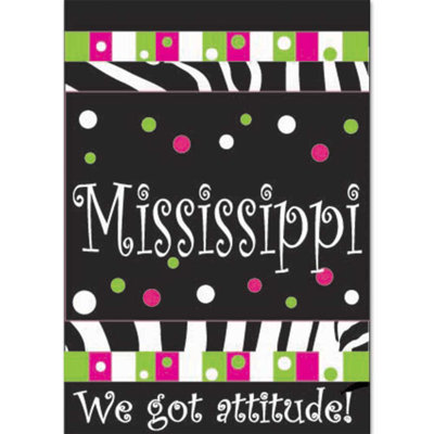 Drapeau de jardin en polyester 2 côtés Cott Mississippi We Got Attitude 1 pi 5 po x 1 pi