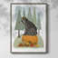 «Raccoon On Pumpkin», reproduction encadrée - bois massif-186379274