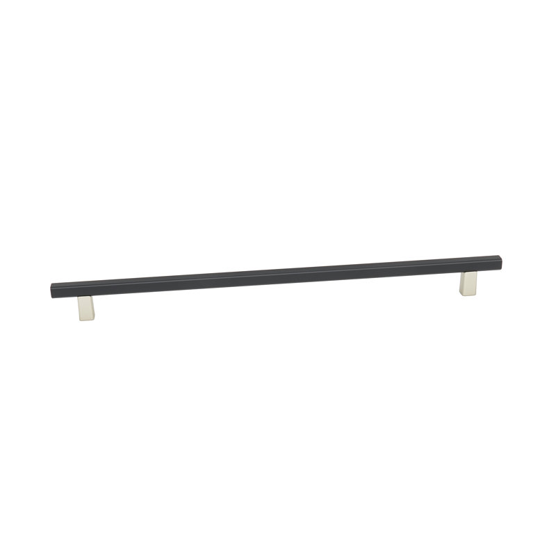 Poignée barre / poignée Quadrato, Nickel mat / noir mat, 12"