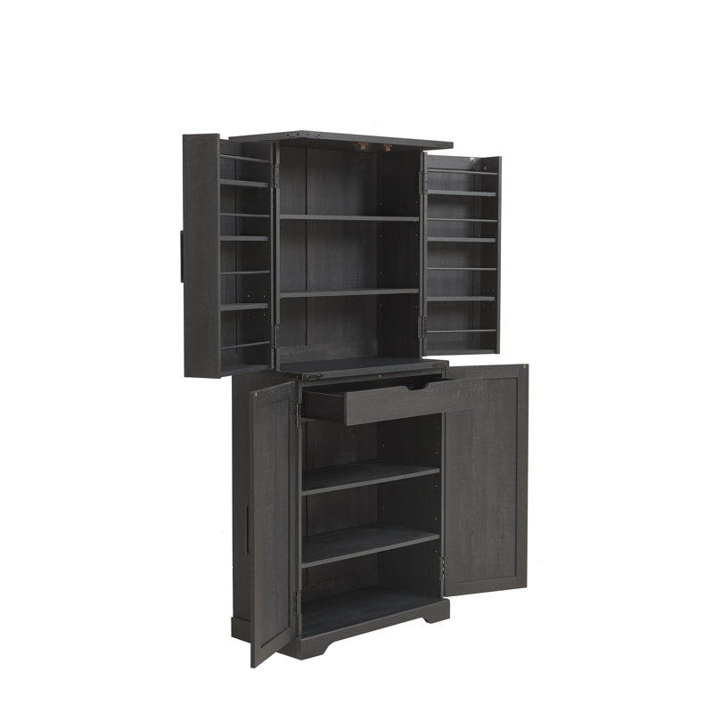 182.5cm Kitchen Pantry, Black