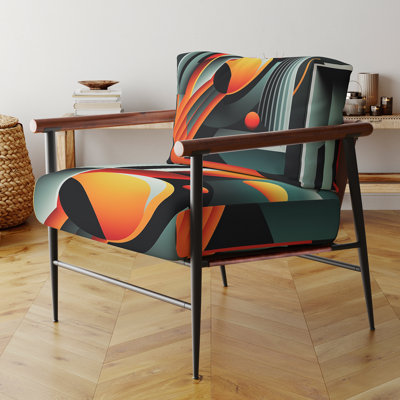 Daddario - Fauteuil rembourré à motif géométrique abstrait