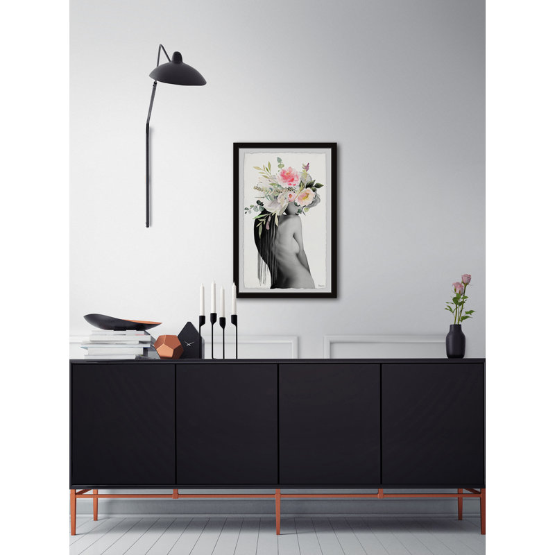 «Flower Back», reproduction d'art graphique sur papier, H 18 po x l 12 po x P 1,5 po
