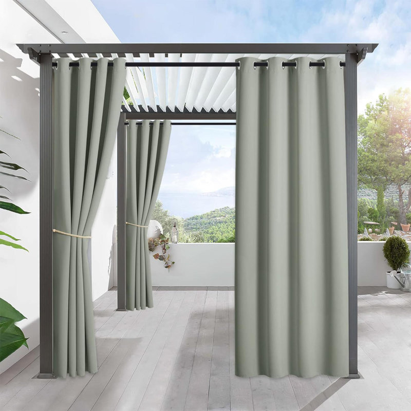 Outdoor Curtains Windproof Weatherproof Porch Curtains Premium Thick Outdoor Privacy Grommet Top Panels For Patio Gazebo And Pergola 1 Panel