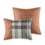 Édredon double / grand écossais, housse en microfibre, 2 taies décoratives, coussins décoratifs, rembourrage de literie à motif élégant, traitement