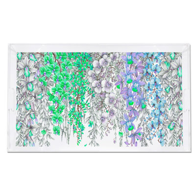 Orchid Garden Acrylic Rectangle Decorative Tray
