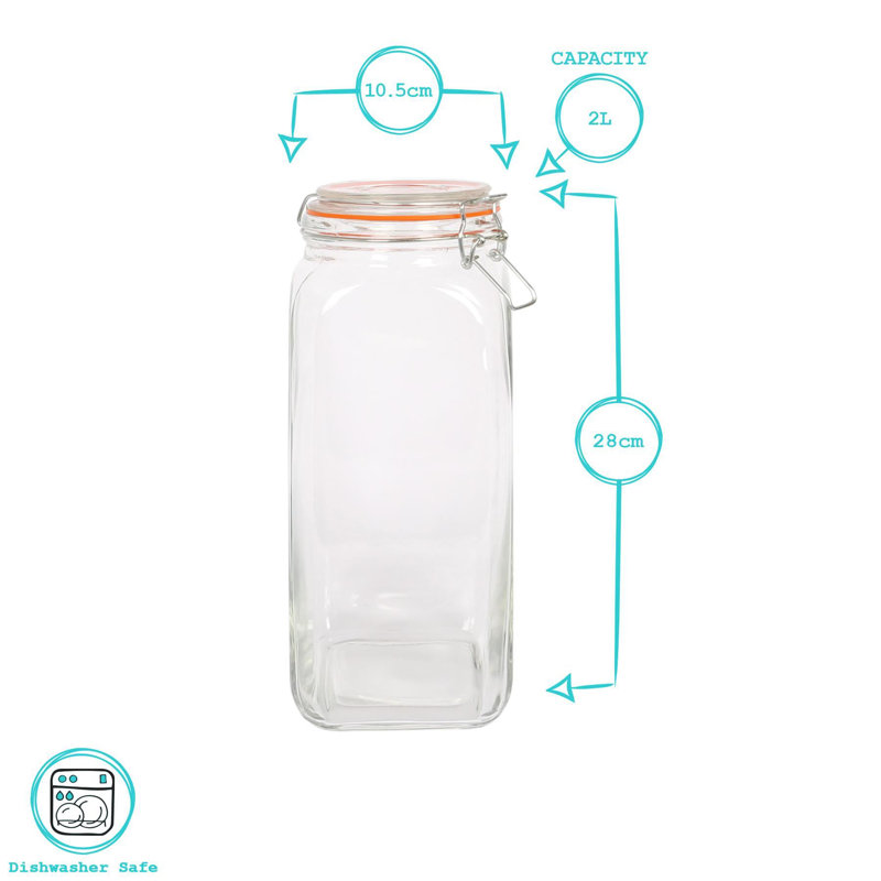 Glass Jar, 28 cm H x 10.5 cm W x 10.5 cm D, Clear