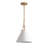1-Light White Adjustable Iron Pendant