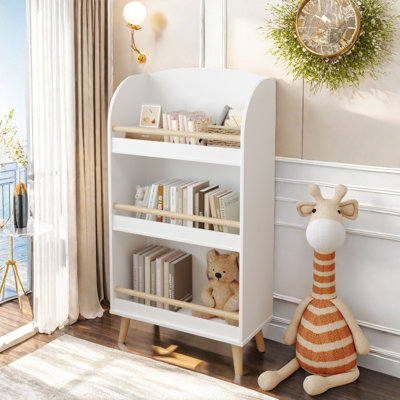 Bibliothèque à 3 niveaux pour enfants, H 37,4 po x l 19,68 po, organisateur de tablette de rangement pour jouets