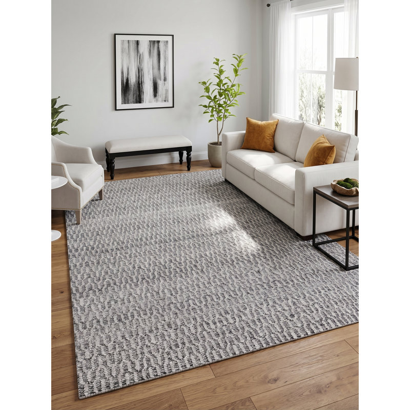 Mantra Chevron Area Rug in Gray, Rectangle 10' x 14'