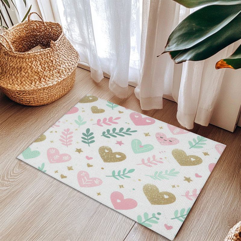 Adorable Love Patterns Braided Rug, Rectangle 3' x 5'