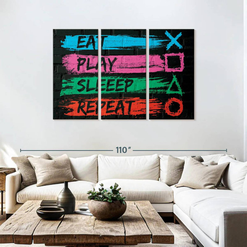 Senne Eat Play Sleep Repeat, 48" H x 74" W