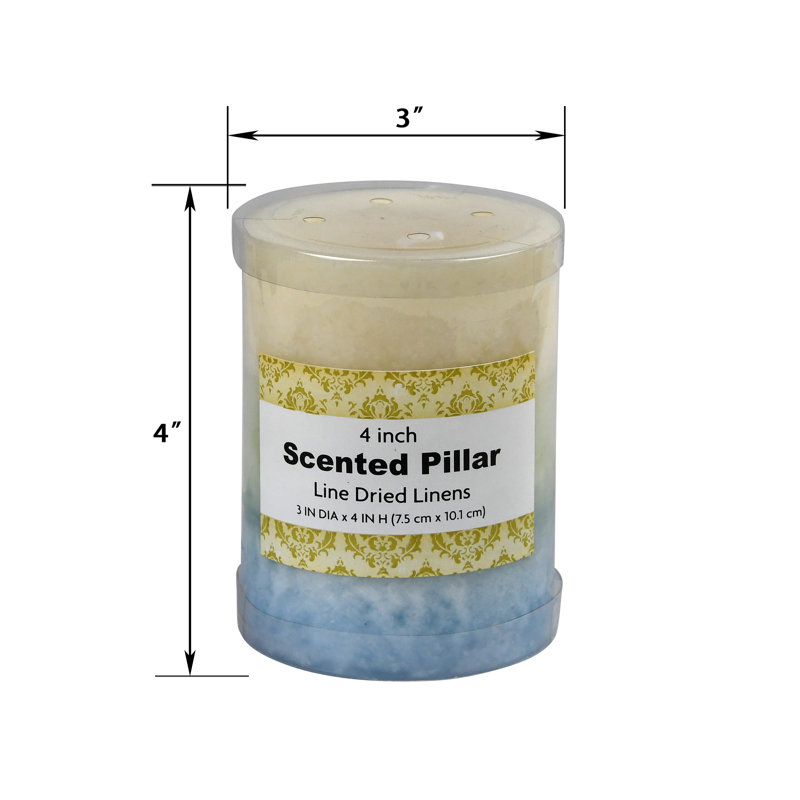 Tritone Line Dried Linens Scented Pillar Candle, 1