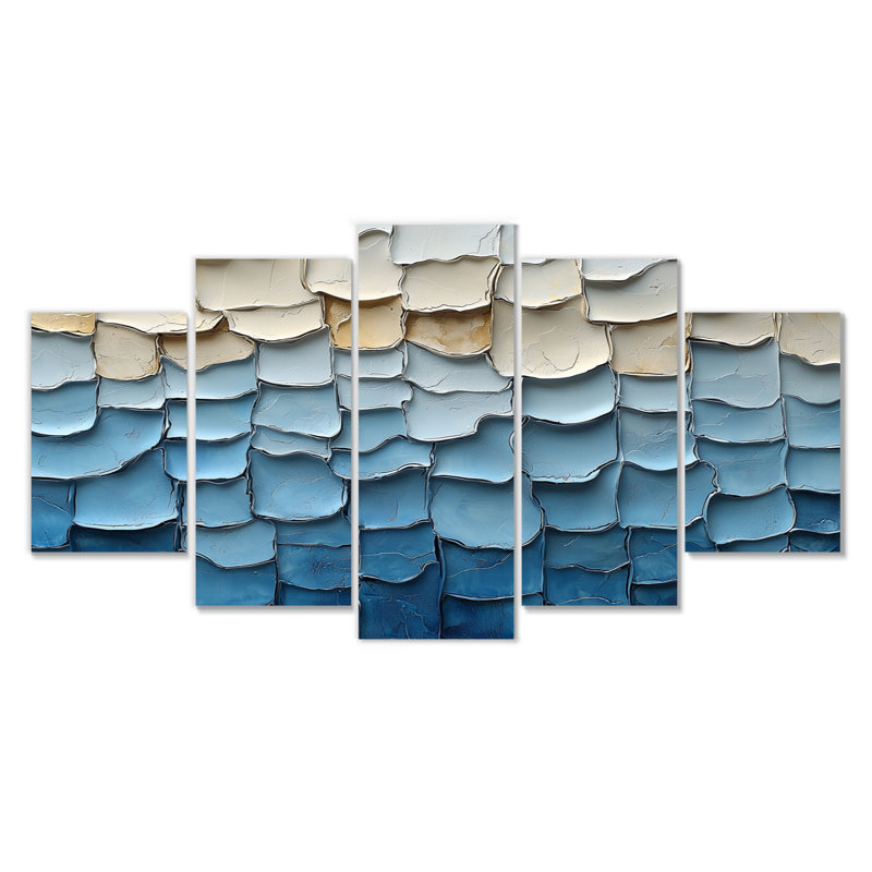 «White Nordic Simplicity Mosaic II - Boho Tiles», ensemble d'art sur toile