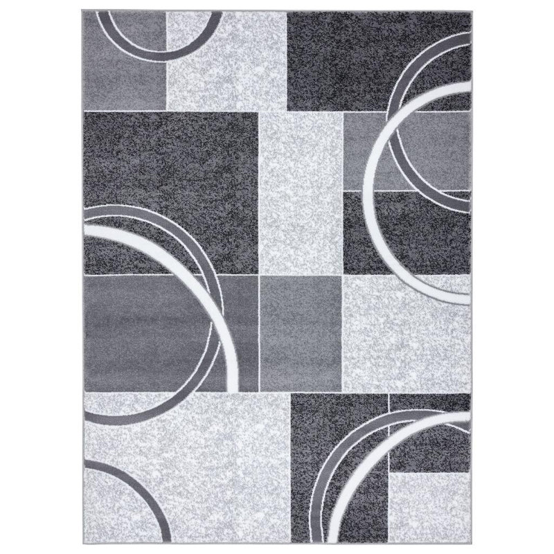 Tapis gris à motif géométrique Bocca, Rectangle 5 pi x 7 pi