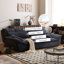 Canapé-lit en chenille bleu foncé Loveseat-489995988