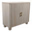 Armoire décorative décorative en bois avec dessus en travertin et portes cannelées - Petite armoire de rangement moderne pour espaces d'entrée étroits - 33 po, blanc