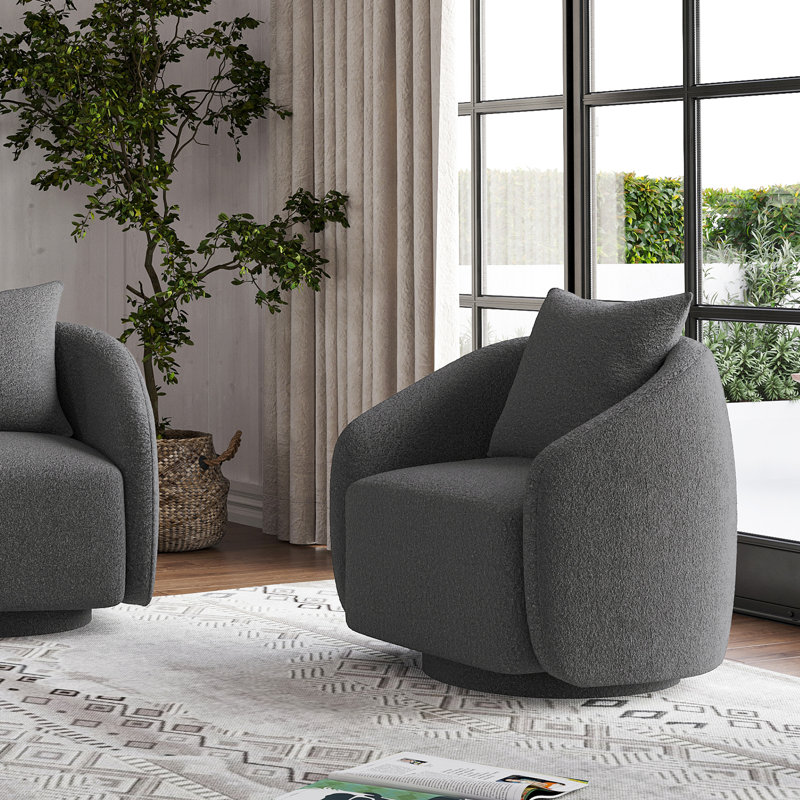 Fauteuil demi-tonneau pivotant l 28,5 po Bashar, Boucle verte