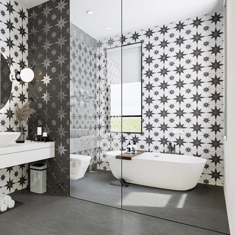Stella 10" x 10" Porcelain Patterned Wall & Floor Tile