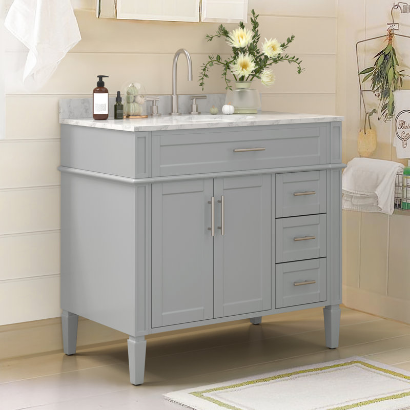 Ensemble de meuble-lavabo simple 36 po Dayan, Gris