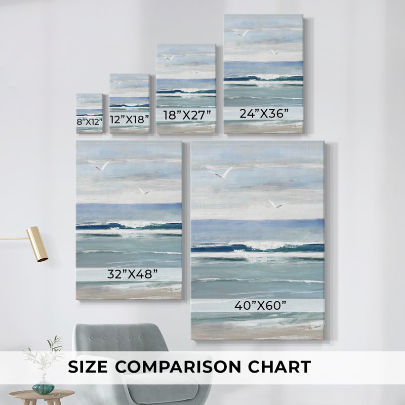 Seagull Bay II -Galery Enveloppé Cavas, H 48 po x l 32 po