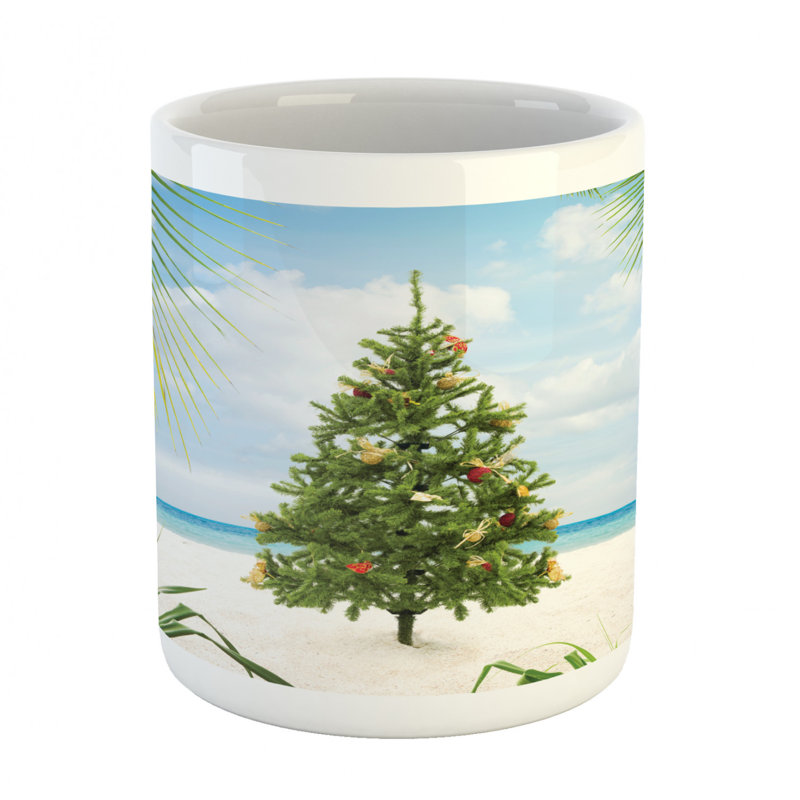 Grande tasse à café tropical island sandy