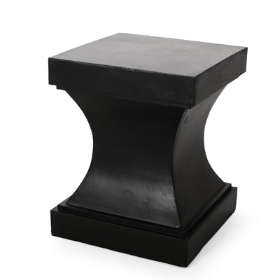 Modern Lightweight Concrete Side Table In Black, 17.49In Width X Depth 21.35In Height, No Assembly For Easy Installation And Convenience With Construction, 17.49"W 17.49"D 21.35"H, Required