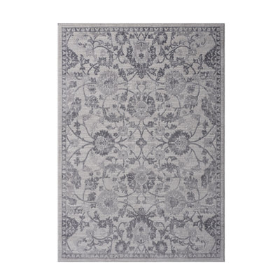 Grey/Silver/Oriental Non-Shedding Living Room Bedroom Dining Home Office Stylish And Stain Resistant Area Rug