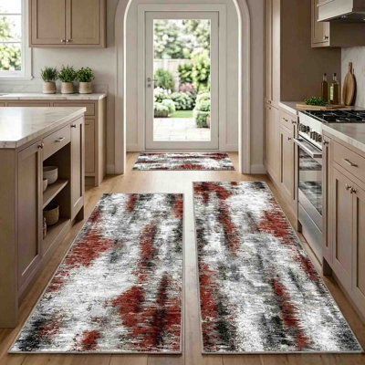 Tapis de cuisine antidérapant lavable à la machine (ensemble de 3)
