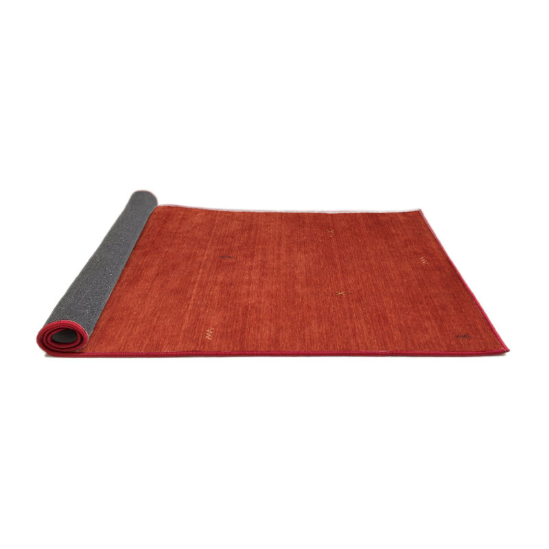 Tapis de zone rouge contemporaine, Rond 8 pi